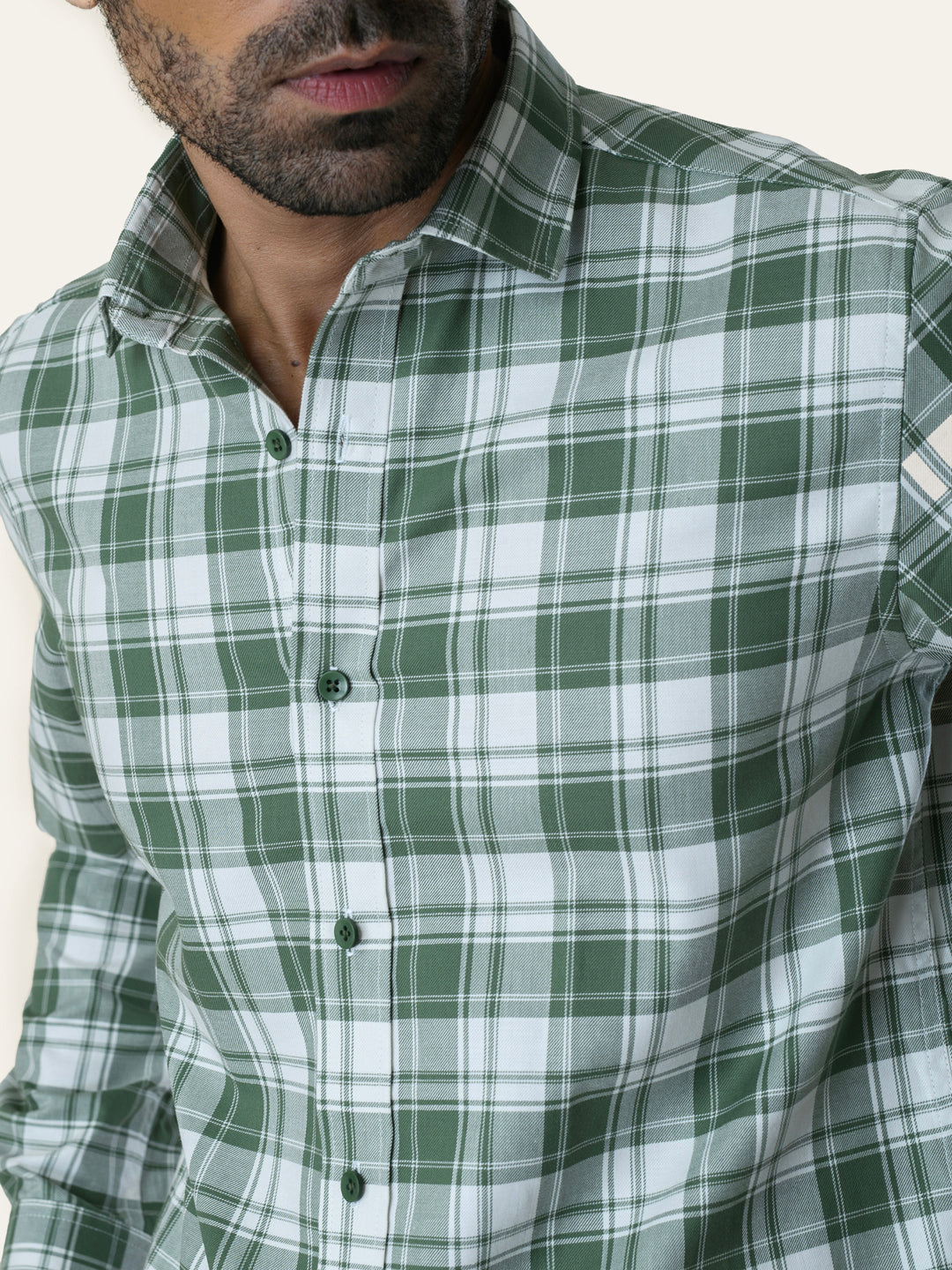 Forrest Green Cotton Checked shirt