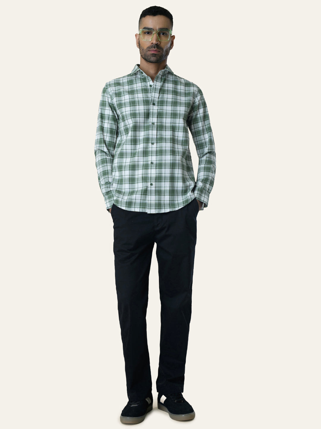 Forrest Green Cotton Checked shirt