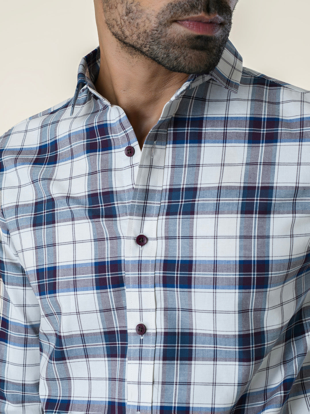 Wine Cotton Checked shirt