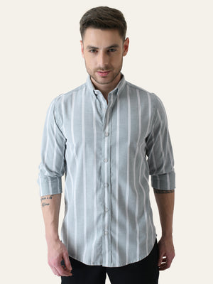 Mint Green Cotton Stripes Shirt