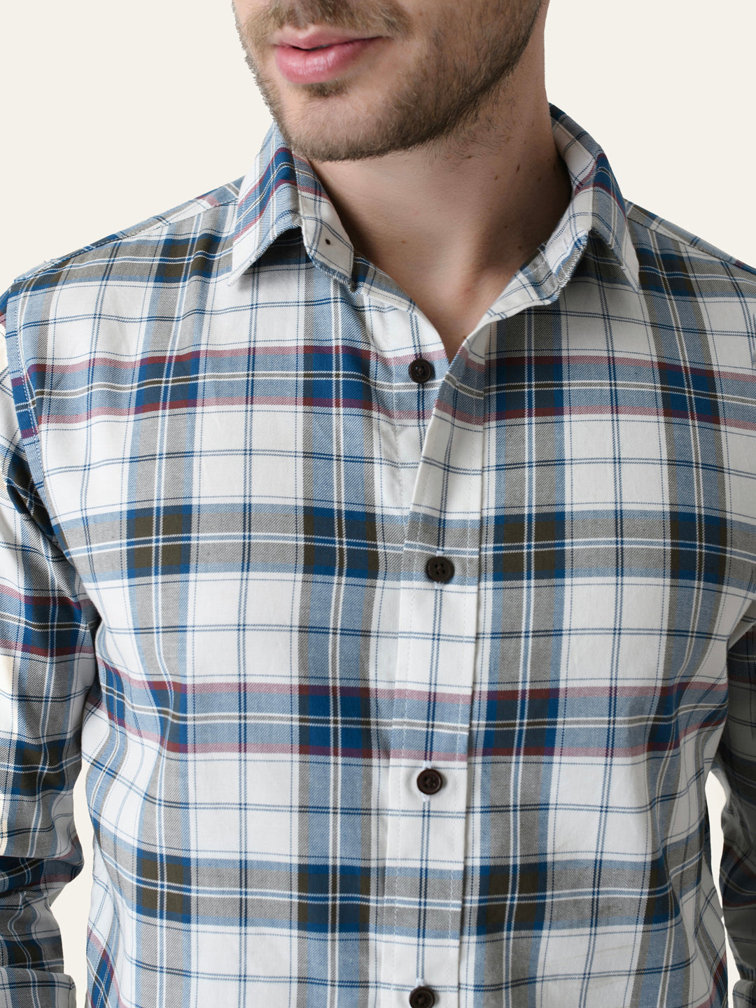Teal Cotton Checked shirt