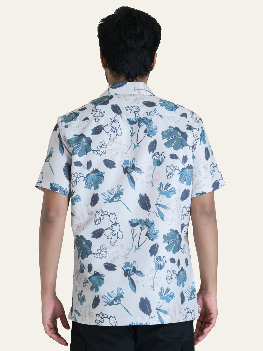 Blue Printed Rayon Shirt